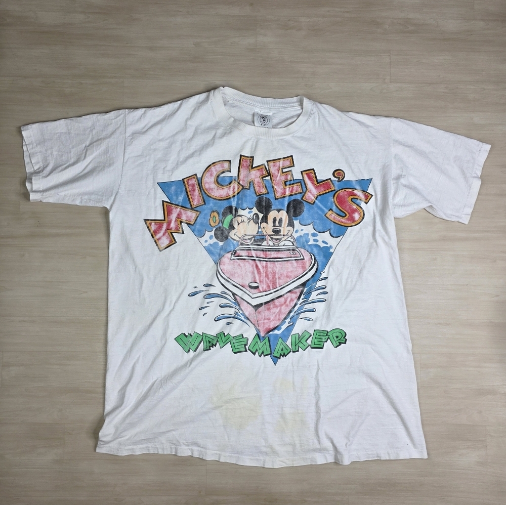 Vtg‎ Mickey Mouse Walt Disney World Shirt 80s Rare Wavemaker Single Stitched XXL